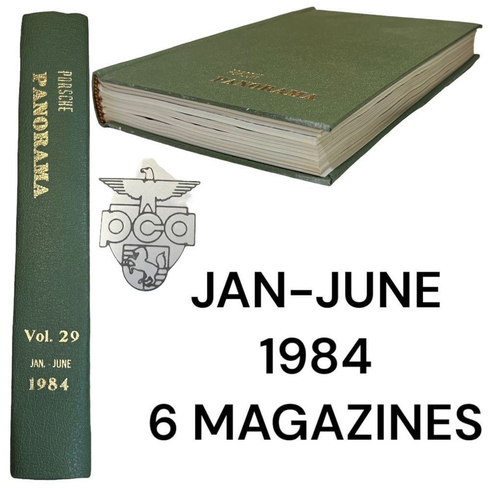 Porsche Panoramic Hardcover Bounded Magazines Vintage 1984 JAN-JUNE PCA